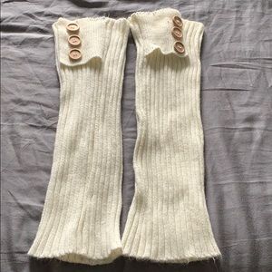 Cream leg warmers